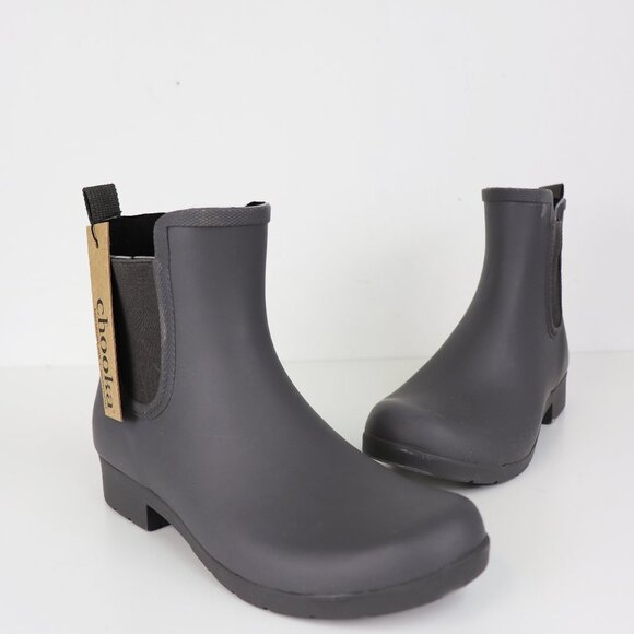 NWT‎ Chooka Eastlake Chelsea Rain Boot Ankle Bootie Waterproof Charcoal Grey 6 - Picture 1 of 7